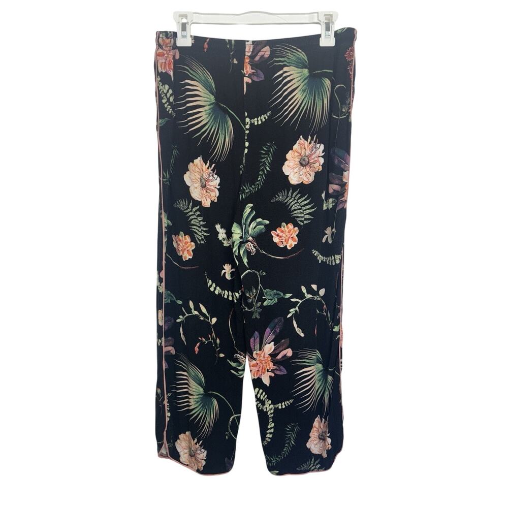 Soma Cool Nights Tropical Floral Piped Short Sleeve Top Pants PJ Set M/L - Picture 5 of 13
